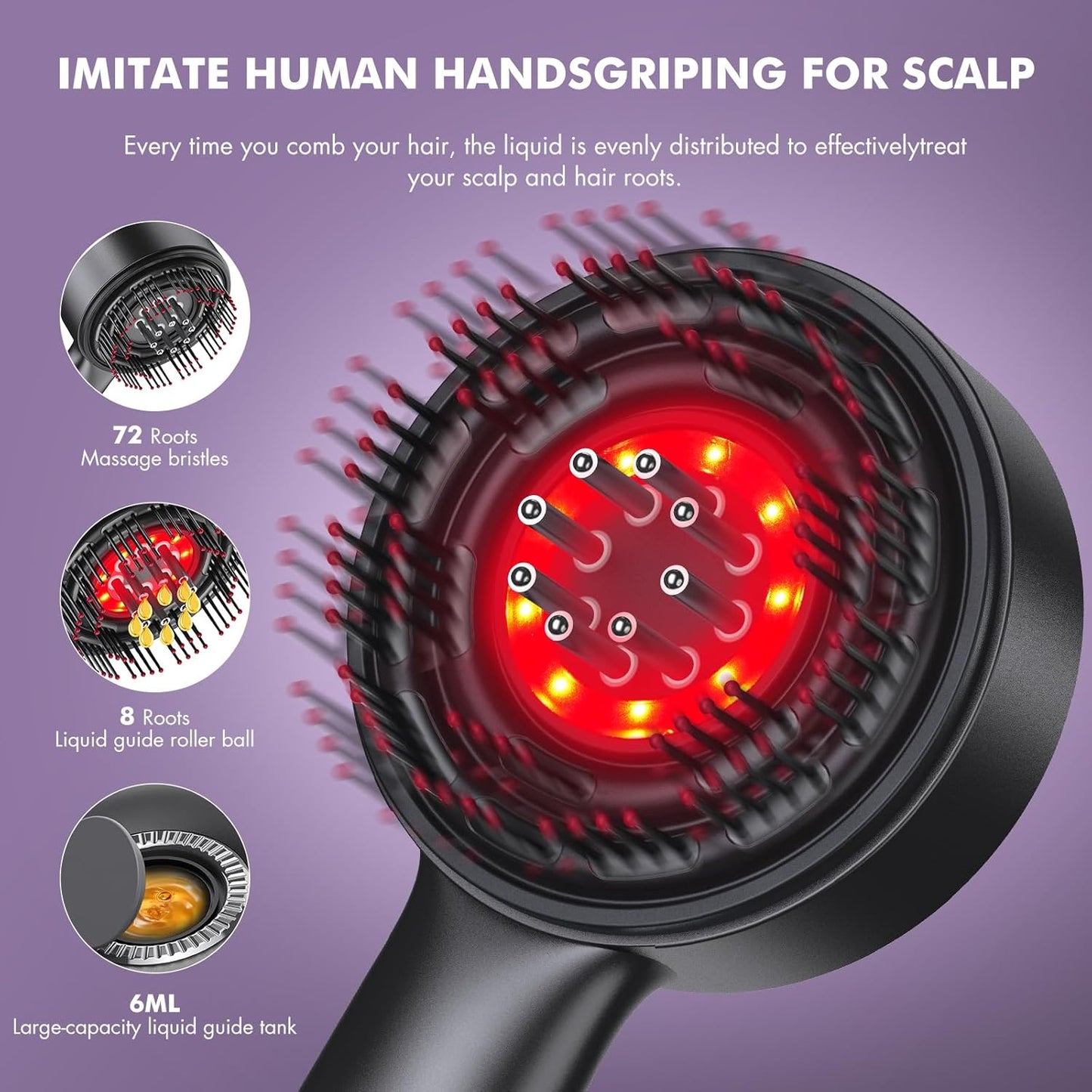 GlowComb™ Infrared Hair Brush & Microneedle Roller Combo